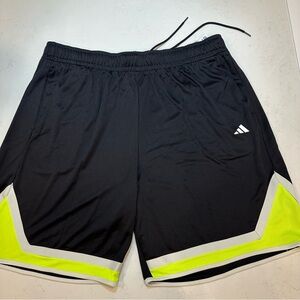Adidas Black and Yellow Athletic Shorts with Streamlined Design